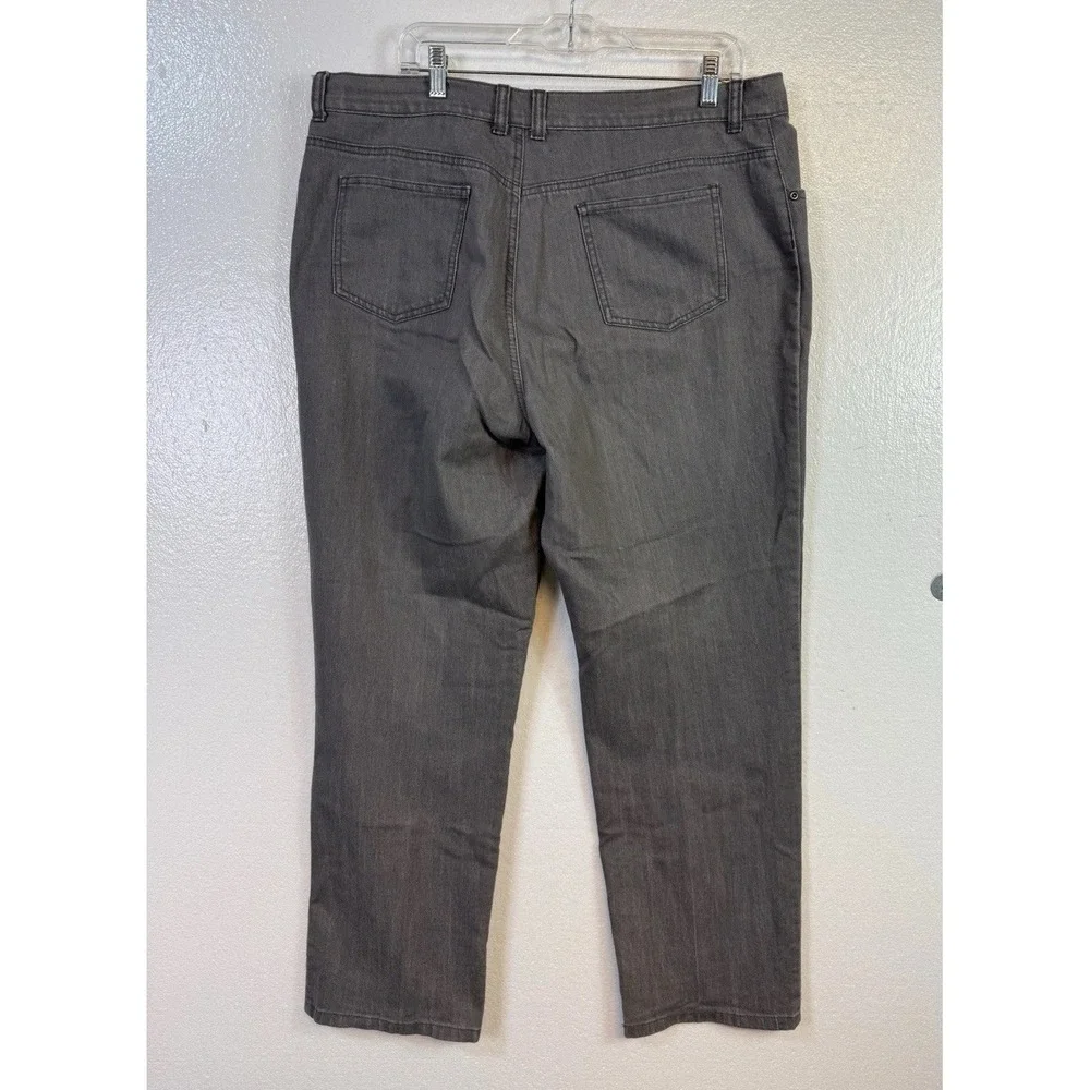 Basic Editions Womens Classic Fit Jeans‎ Size 18 Gray Straight Stretch Denim